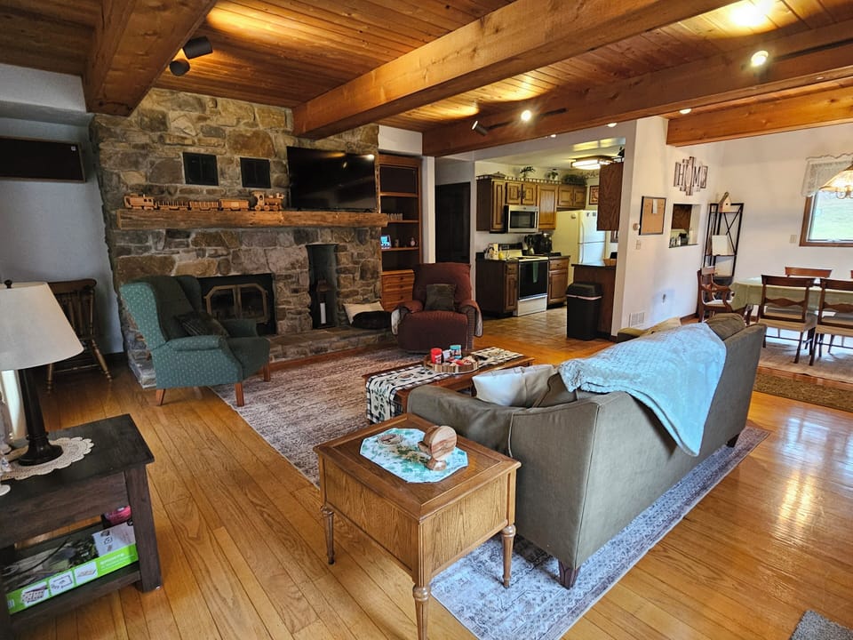 Open concept layout with easy access to the kitchen and dining room