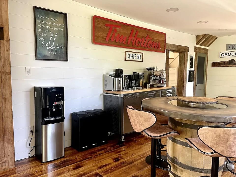 Fully stocked coffee station with Espresso Machine