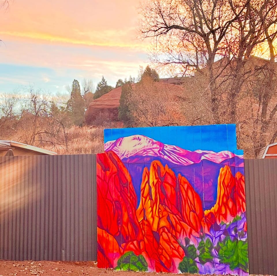 Custom hand painted Garden of the Gods mural