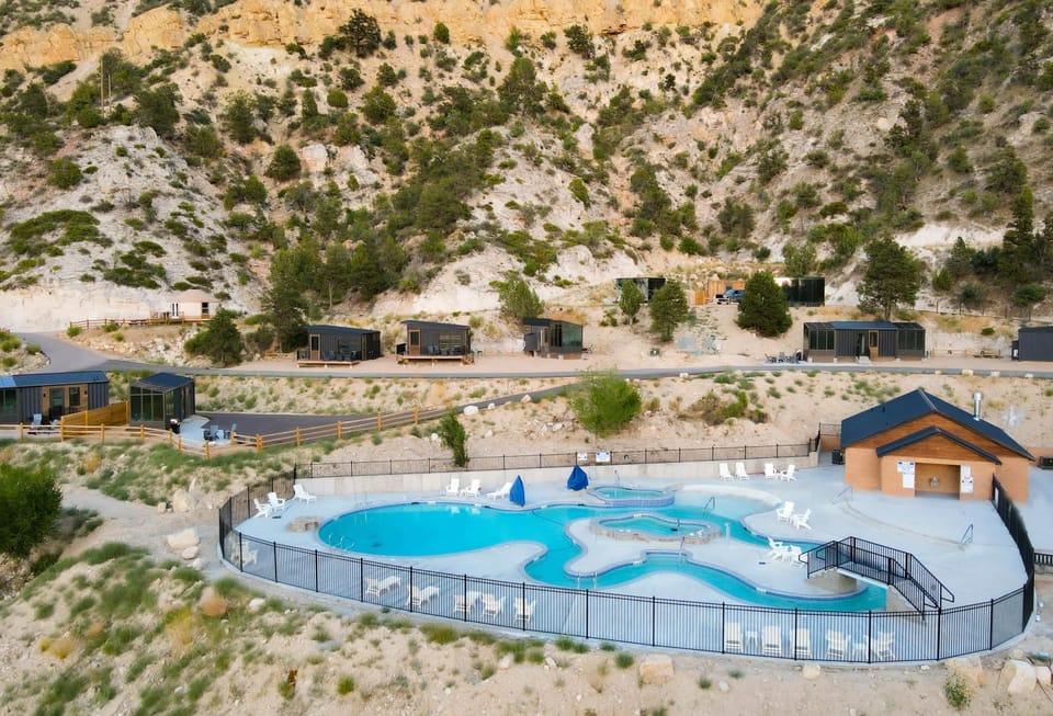 Resort pool with lazy river and hot tubs for relaxing after your Zion and Bryce Canyon adventures.