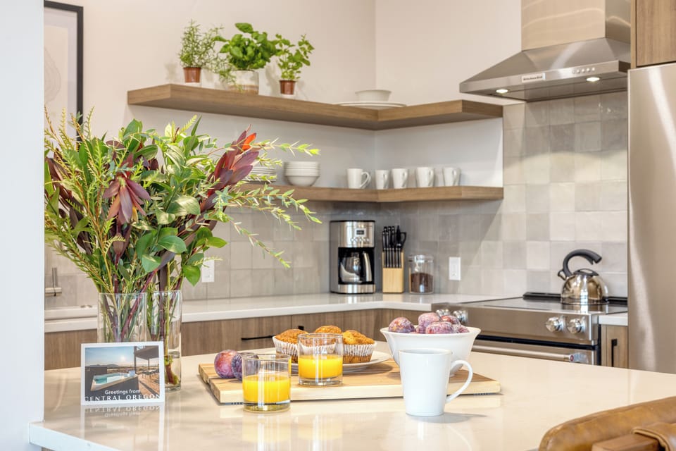 Updated kitchen appliances.