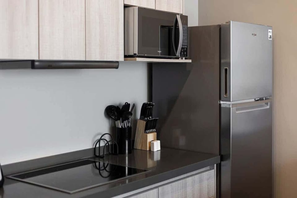 A practical kitchen with the basics covered.