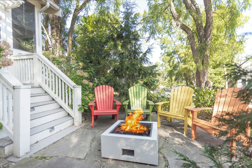 Fire Pit area off the back screen porch