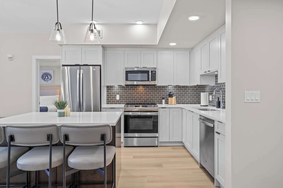 Spacious chef's kitchen has all the cooking essentials