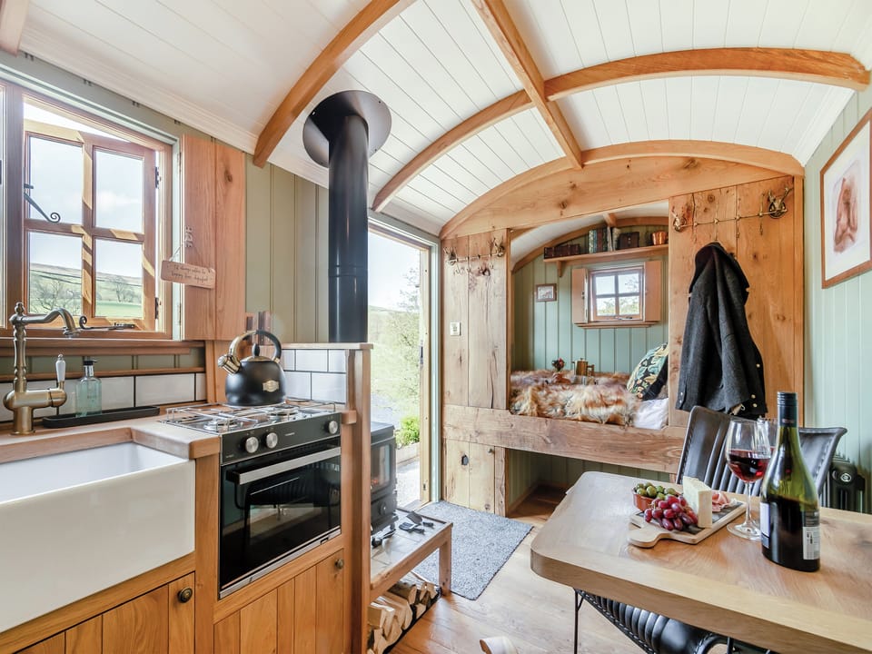 Living area | Keepers Hide - Wuthering Huts, Oldfield, near Keighley