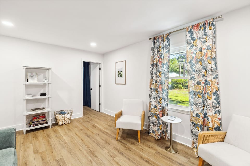 Bright and airy living space perfect for relaxing or entertaining.