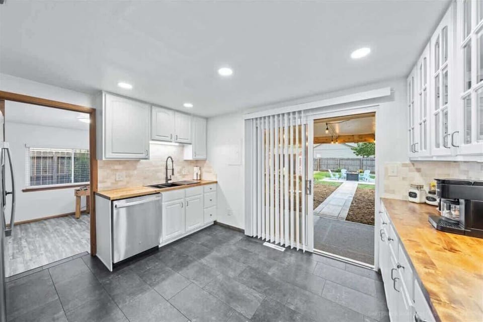 Remodeled kitchen. Fully stocked with cookware