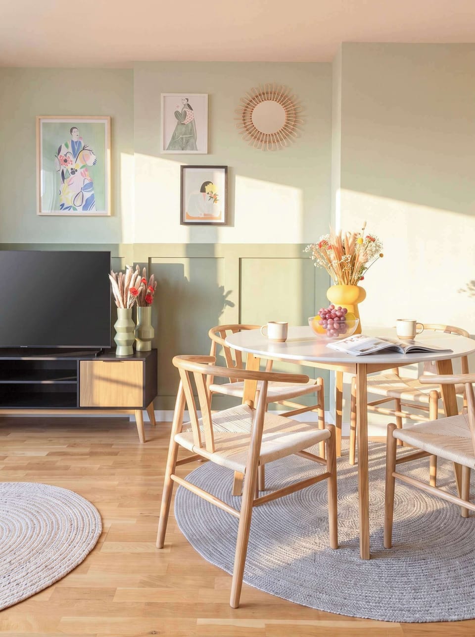Dining area and TV with Netflix
