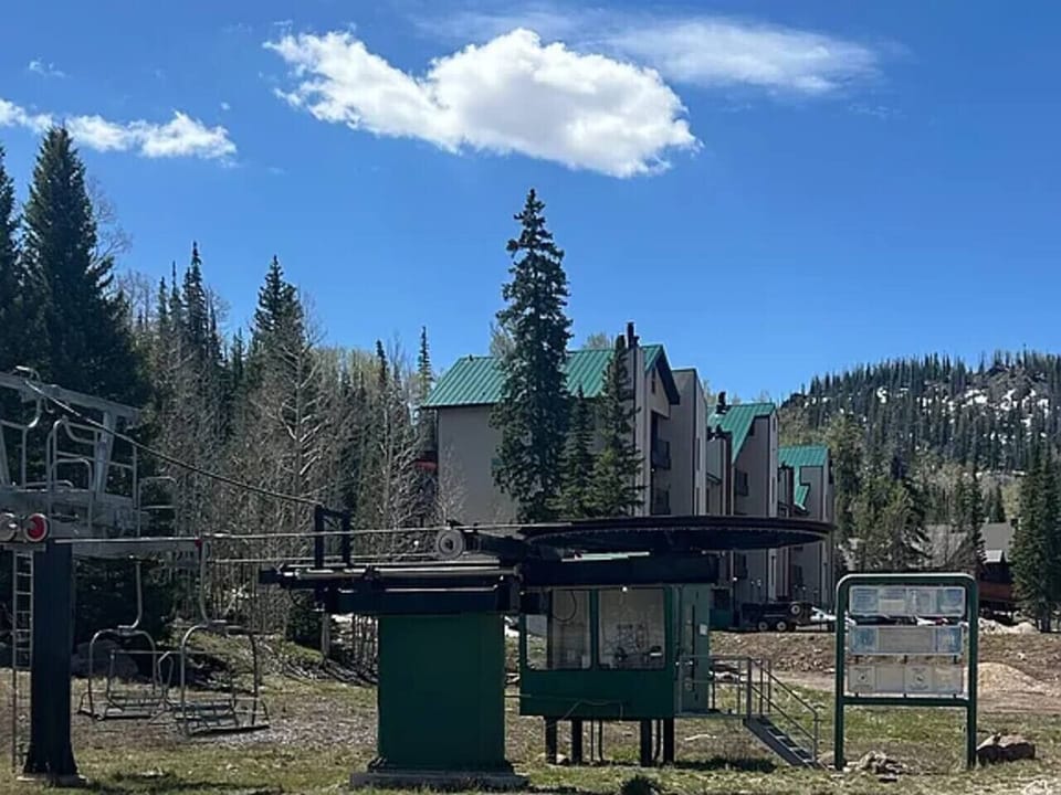 Chair 8 Ski Lift. Edelweiss complex in background. Ski-in/ski-out!