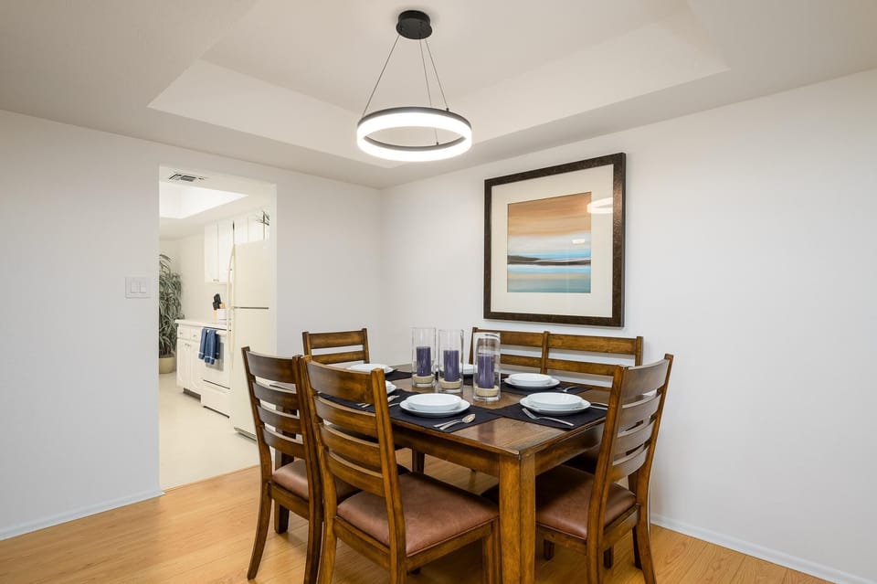 Dining table for six.