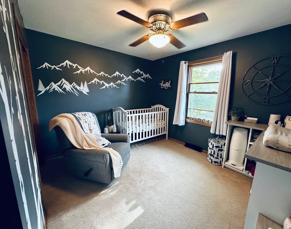 Nursery/Guest Room that fits a queen air mattress!