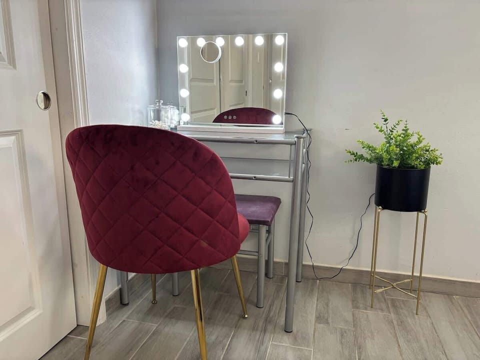 Vanity area ready for your morning glam session.