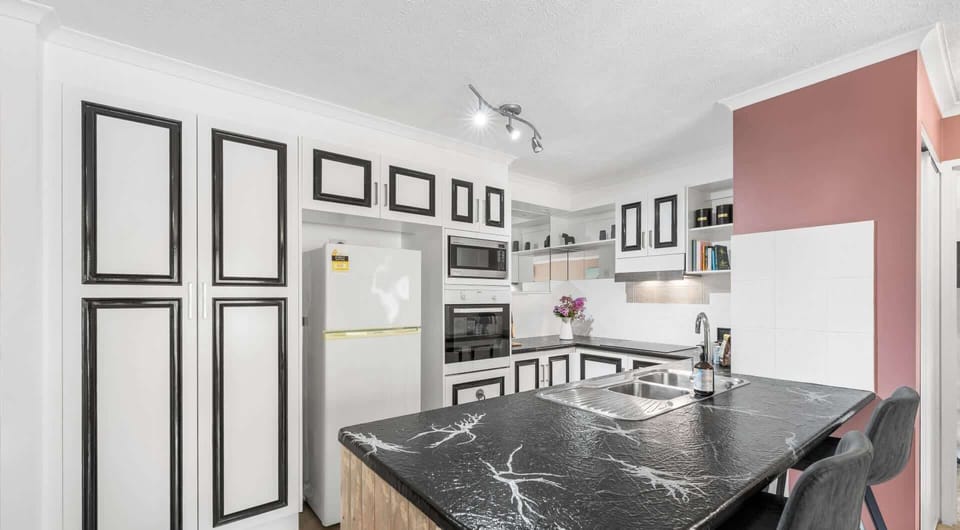 Kitchen comes complete with microwave, oven and dishwasher
