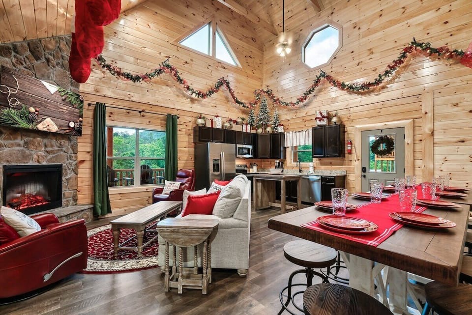 Open living room and kitchen