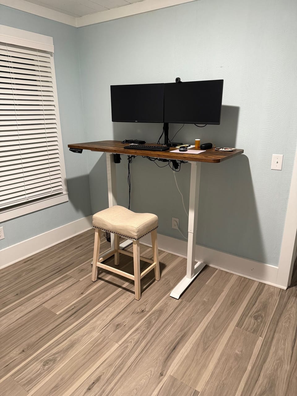 Office with stand up desk