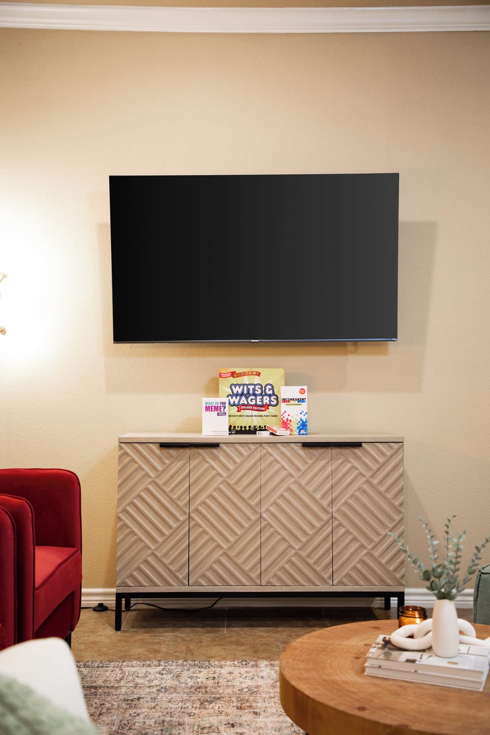 Board games in the living room