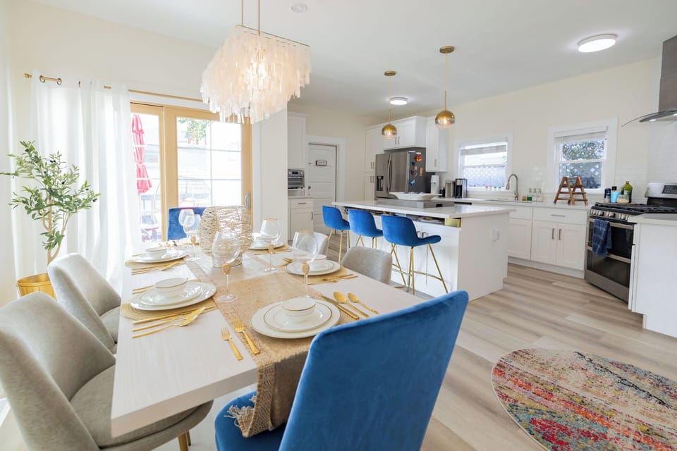 Kitchen opens up to the large open space perfect for entertaining.