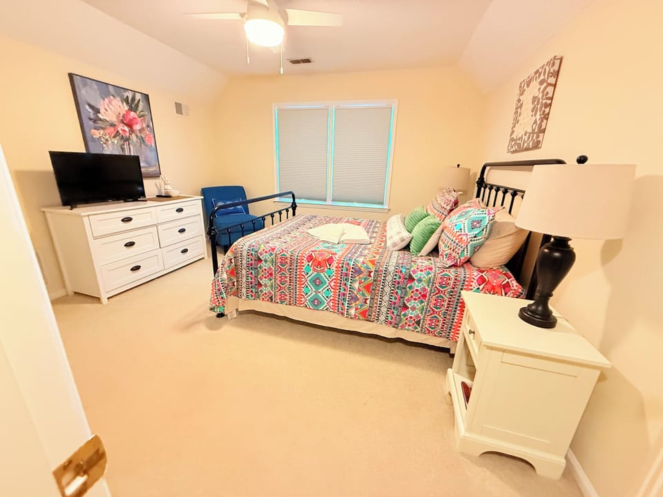 Queen Bed and Smart TV. 