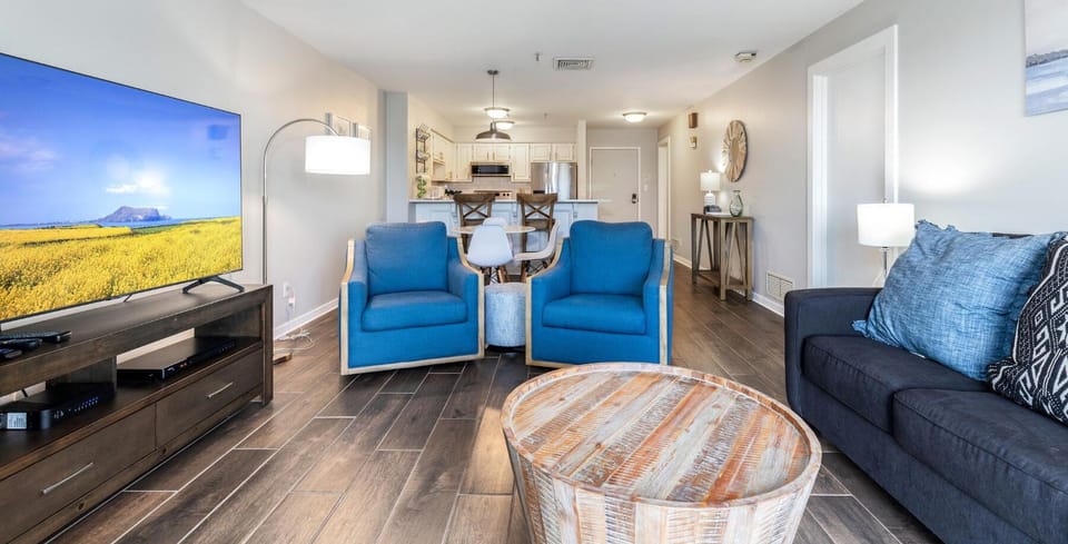 Living Room, Dining and Kitchen