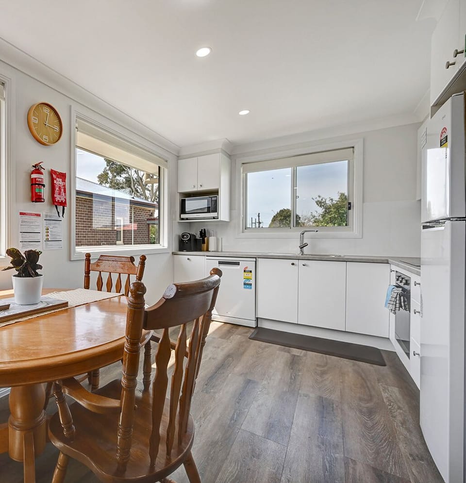 North facing dining area and kitchen.