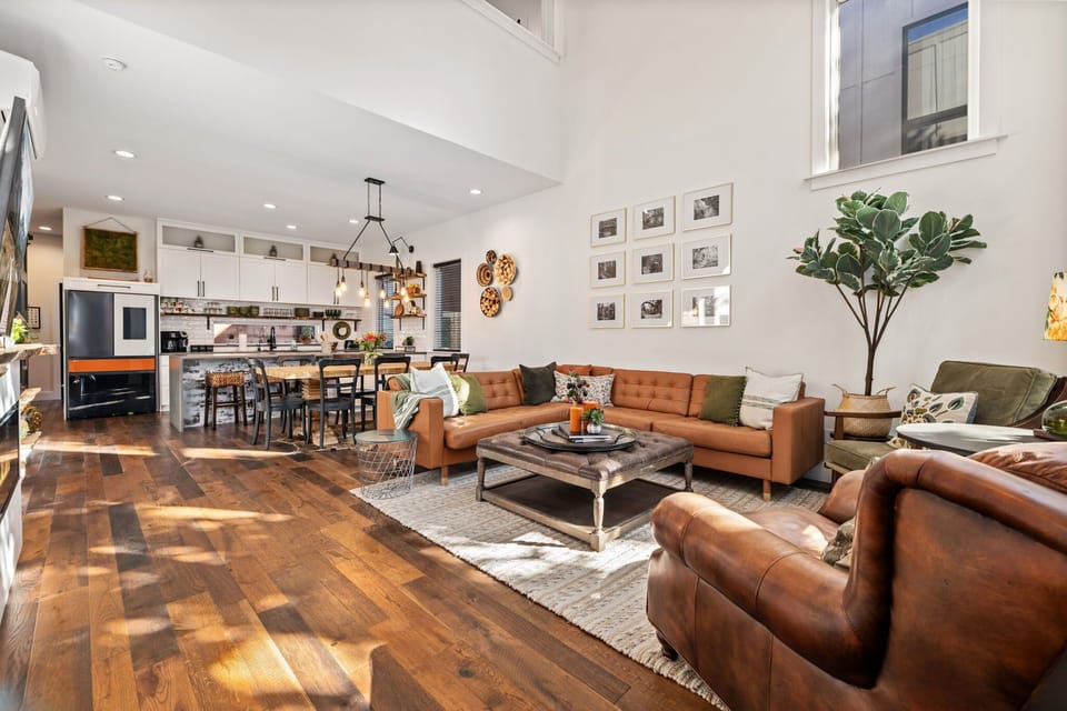 When you walk in our home you will find our open concept living room, kitchen, and dining space.