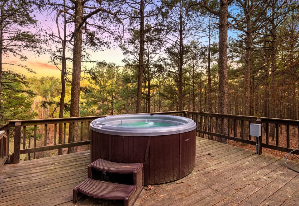 Slip into the hot tub and let the warm bubbles melt your stress away while surrounded by nothing but trees and tranquility.