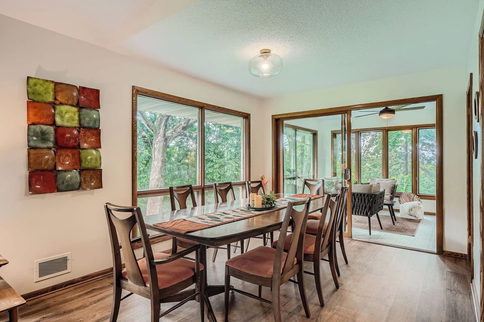 Dining table for 8! MCM Bamboo China set to enjoy. 