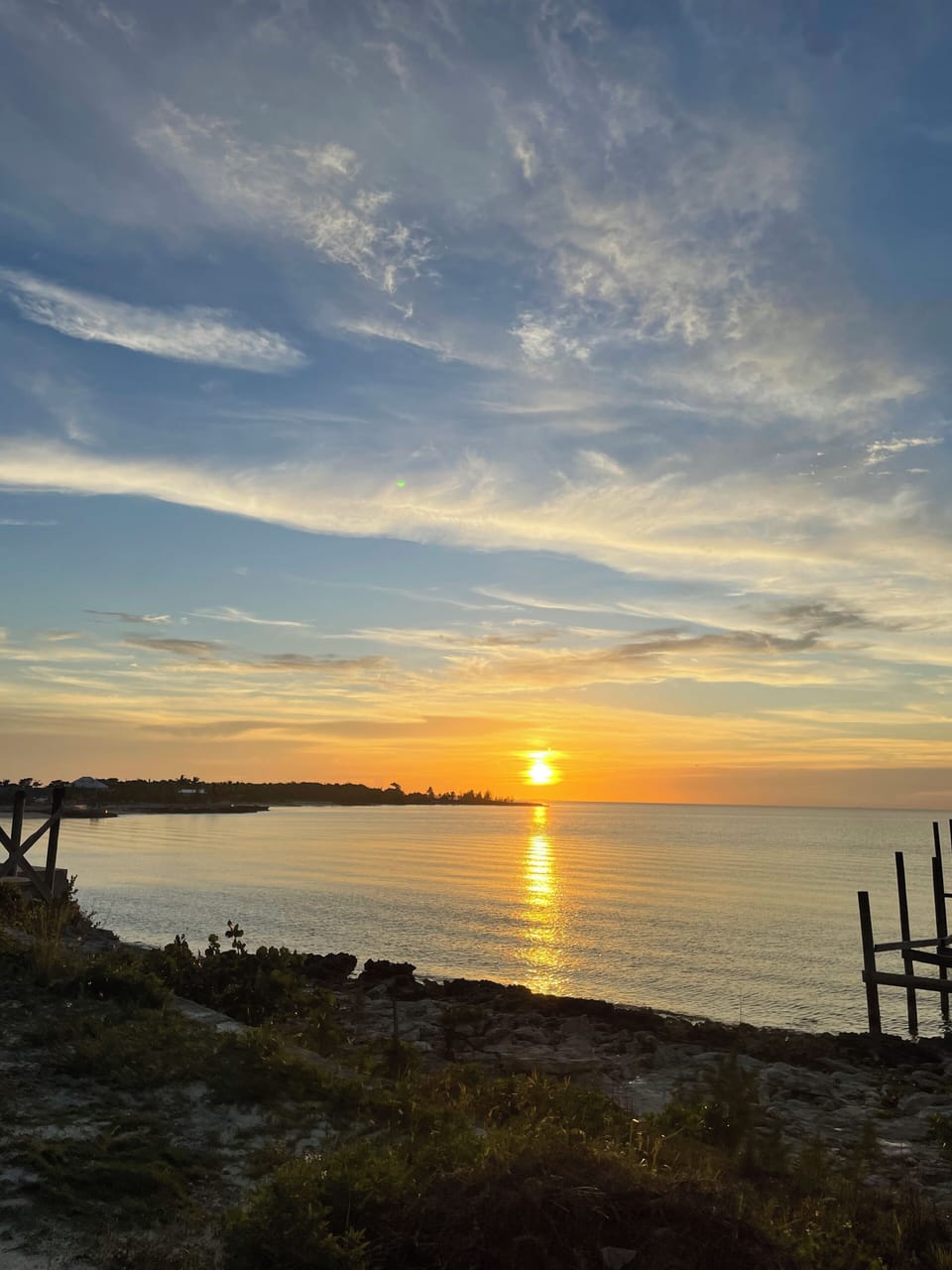 Beautiful Pelican Shores’ sunset near the Jib Room.
