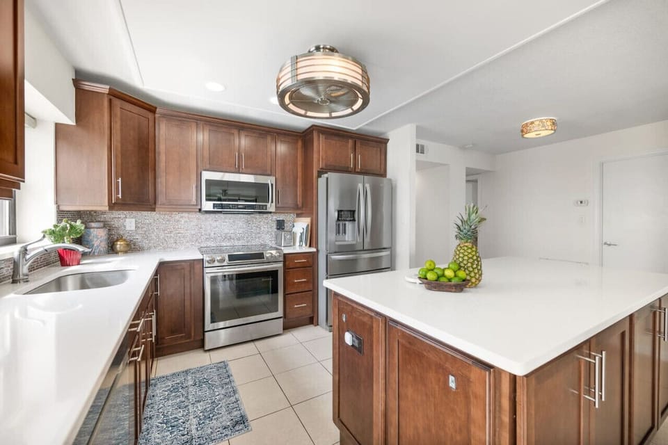 Large kitchen with coffee bar