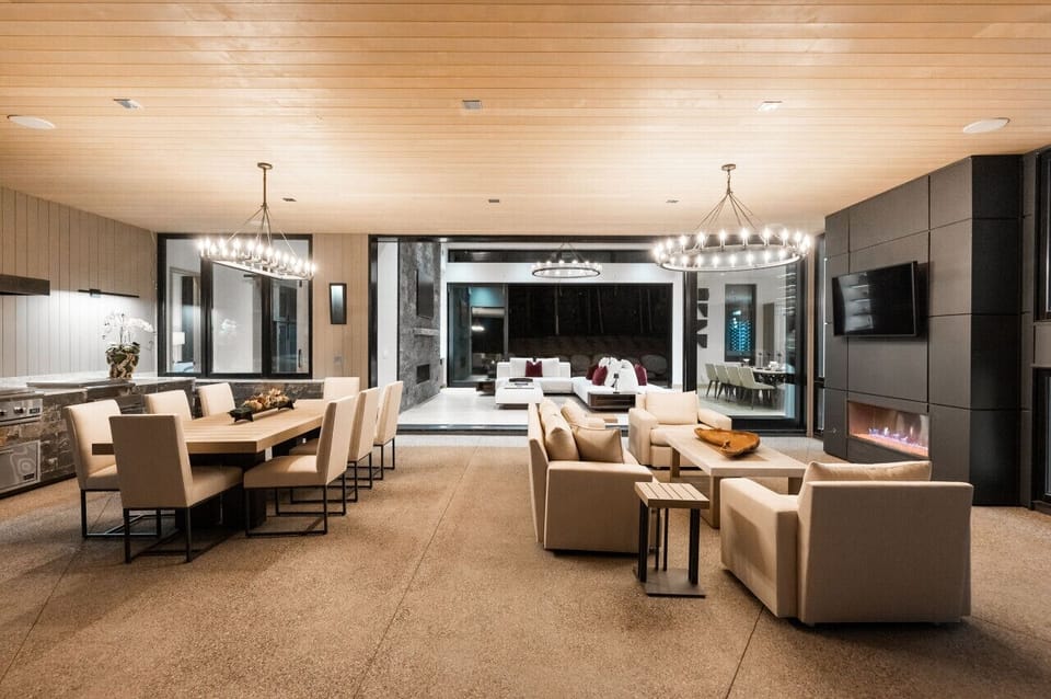 Outdoor space, looking into the living room