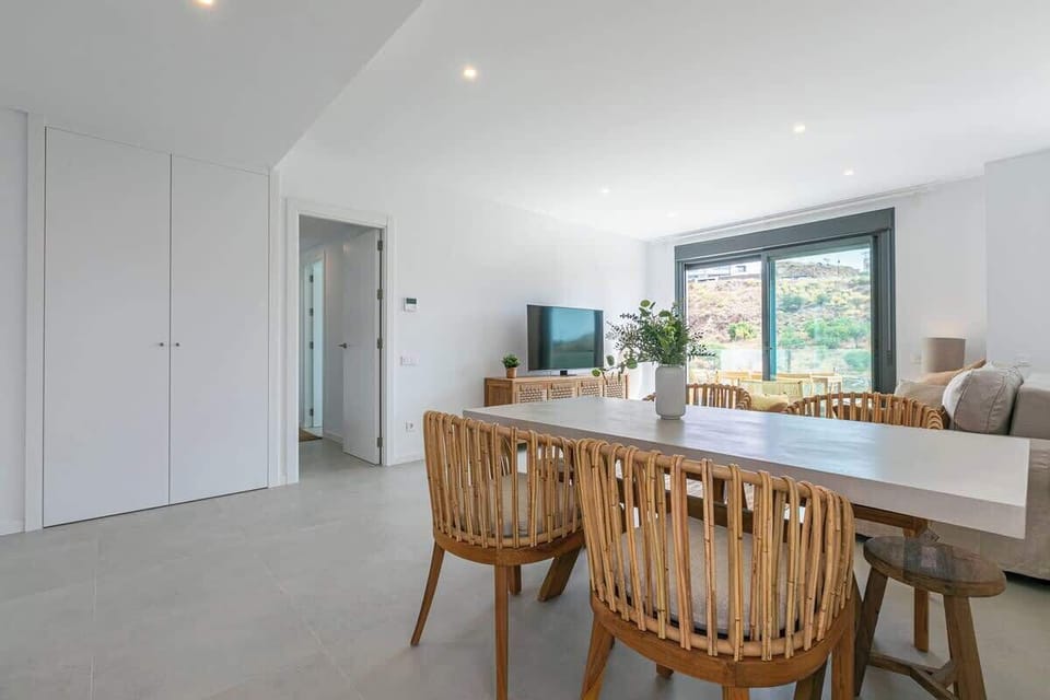 Dining area overlooking the living space