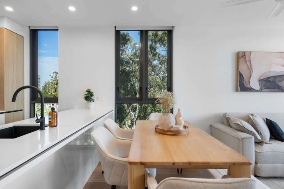 Wooden dining table with elegant dining chairs and bench, comfortably accommodate 6 people