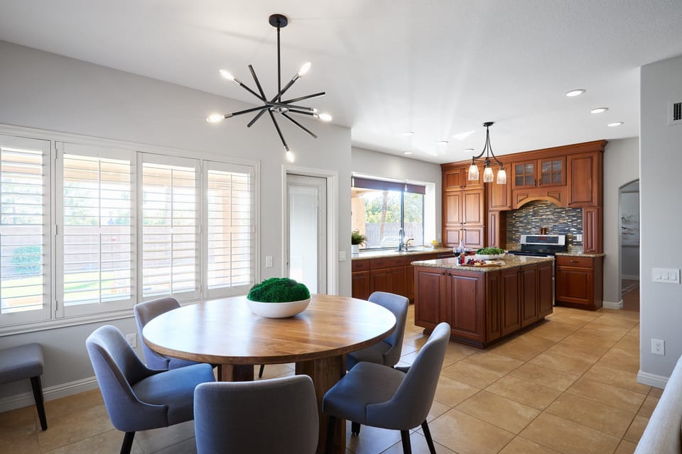 Enjoy casual meals in the comfortable dining area that easily seats six. (1st Floor)