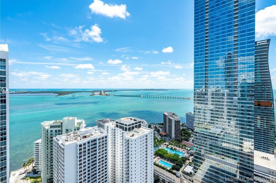 Enjoy bay and city views from the living room and all 3 bedrooms!