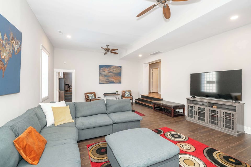 Curl up on the plush sectional & enjoy streaming your favorite entertainment