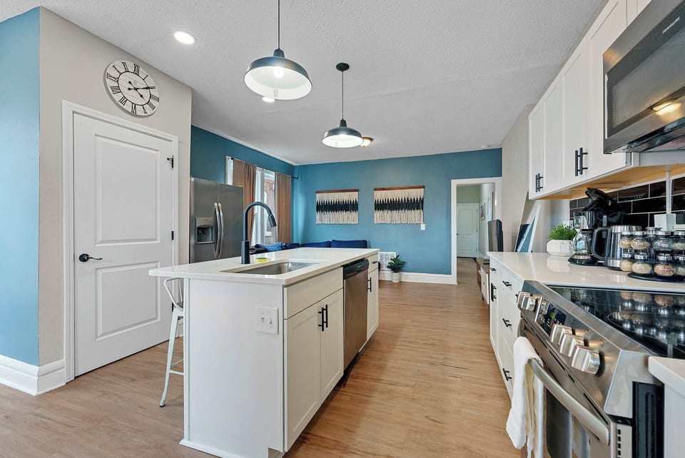 Prepare culinary masterpieces in the open, airy kitchen
