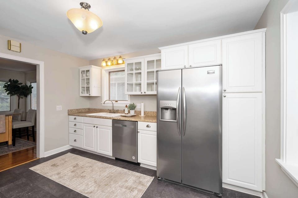 The updated kitchen is spacious & offers all the comforts of home