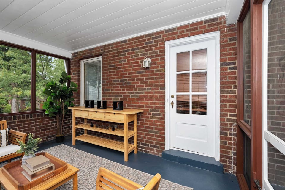 Lounge the day away in the fresh air on the enclosed porch