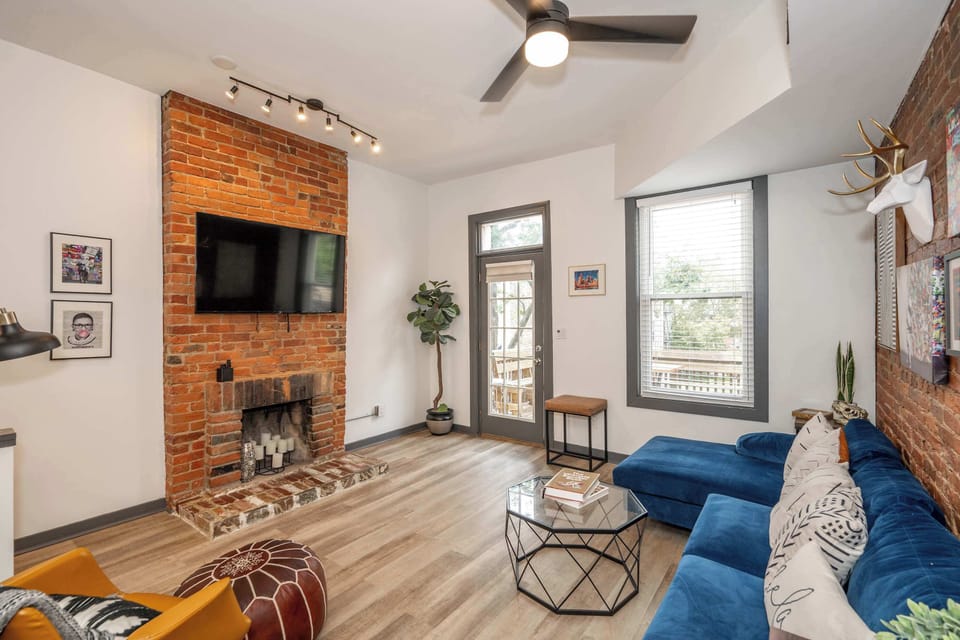 Curl up in the stylish living room & stream all your favorite entertainment