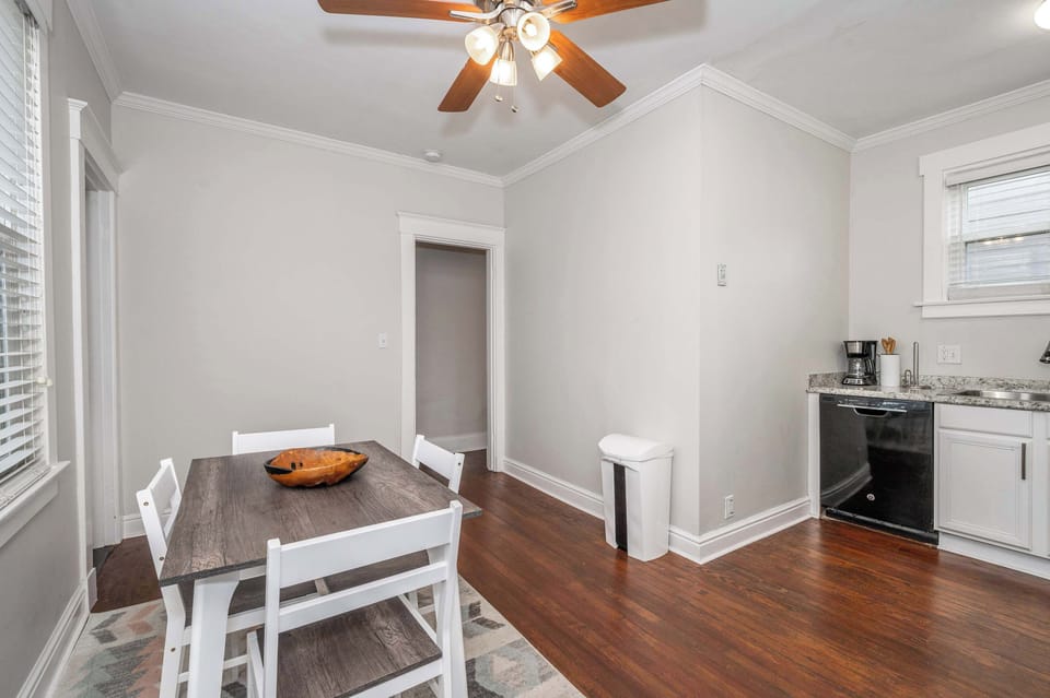 Gather for meals together at the dining table, with seating for 4
