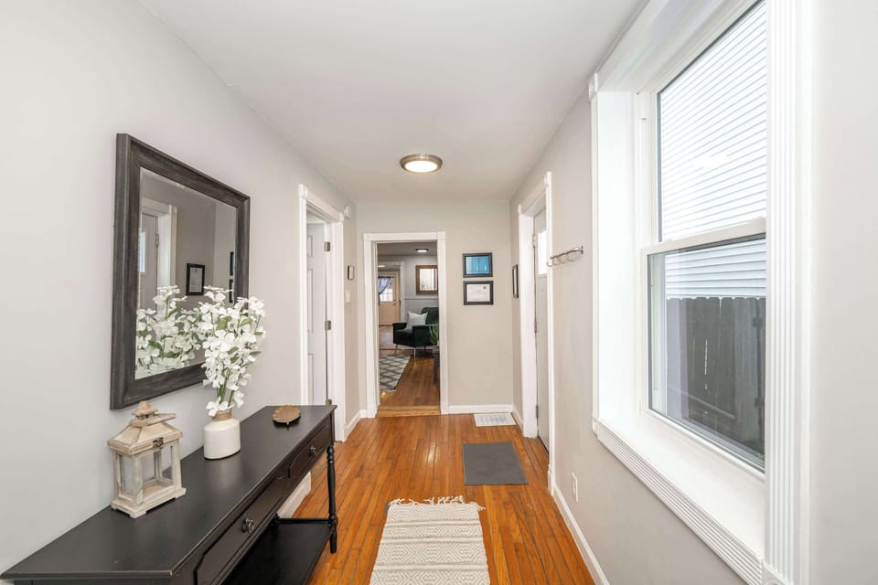 A bright, cheerful entryway will welcome you home