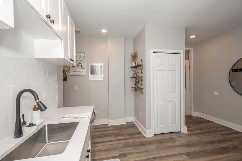 The kitchen is spacious & well equipped for your visit to Covington