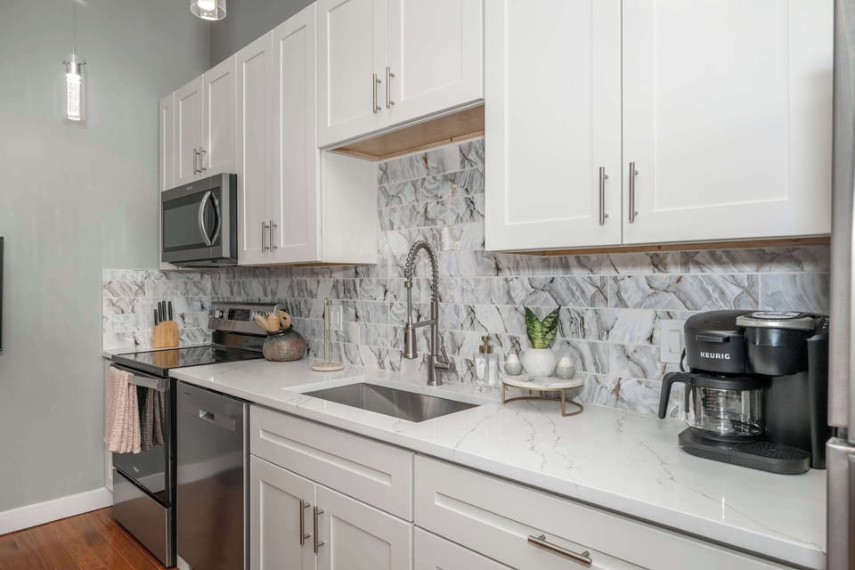 Start your day off with coffee or whip up a meal in the fully equipped kitchen