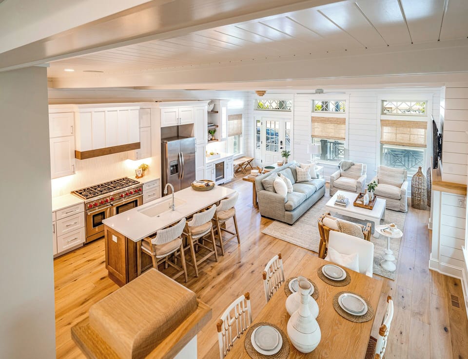 Living room and kitchen area

