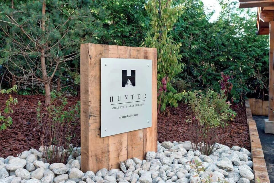 Signage beside the private covered parking