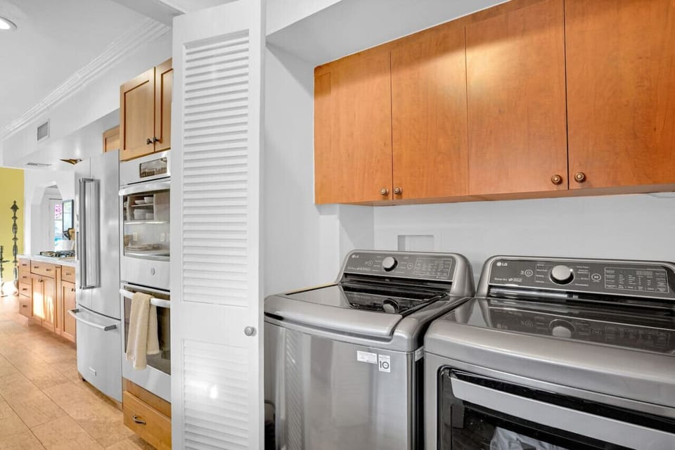 Laundry area is just beside the kitchen!