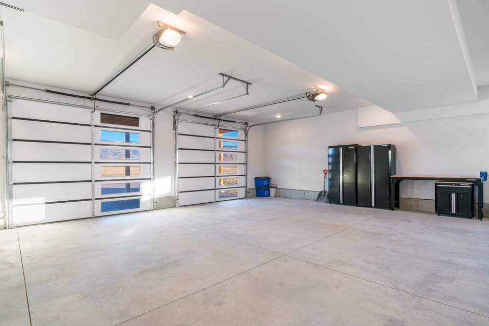 A spacious two car garage makes winter stays so much easier!