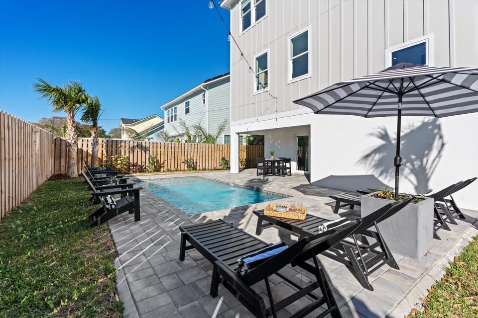 Private heated pool with plenty of seating options. Enjoy fun in the sun. (2)