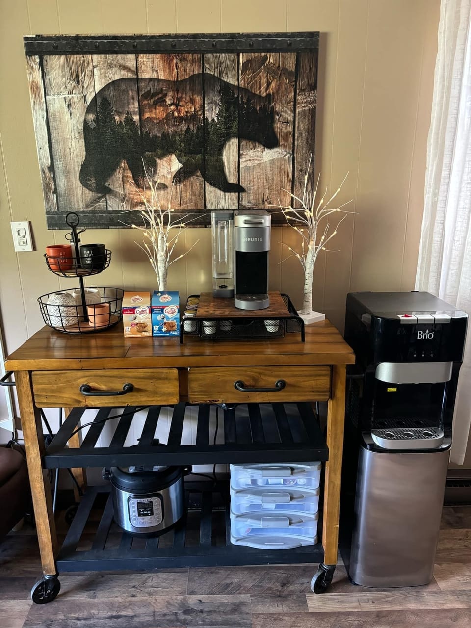 Upstairs complimentary coffee station