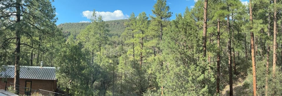 The views of the distant cliffs from the picture window.